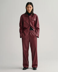 Relaxed Fit Faux Leather Pull-On Pants