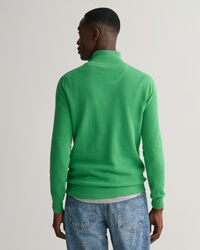 Cotton Piqu&eacute; Half-Zip Sweater