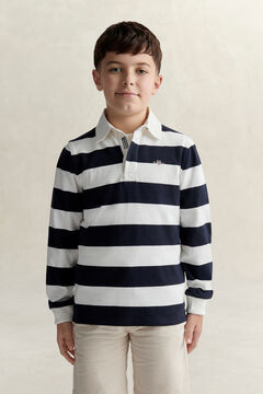 Teen Boys Shield Striped Rugger — EVENING BLUE 6