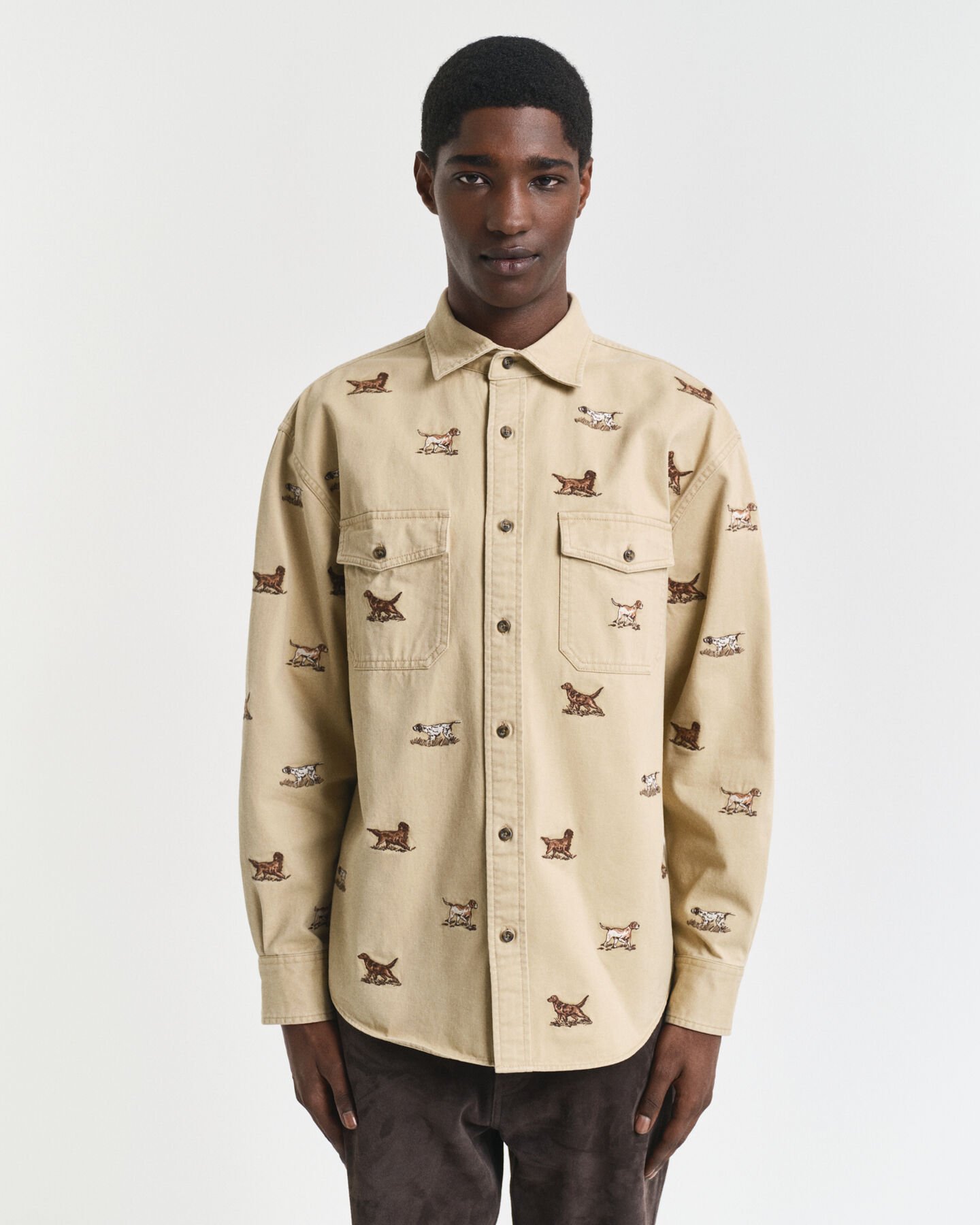 Relaxed Fit Embroidered Twill Shirt