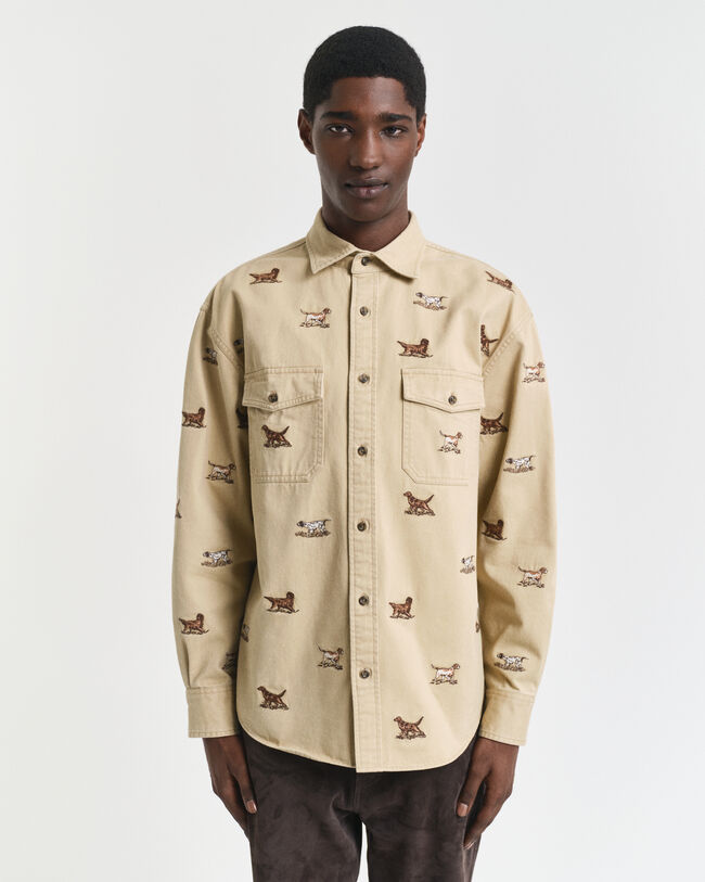 Relaxed Fit Embroidered Twill Shirt