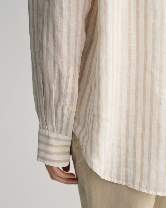 Relaxed Fit Striped Linen Shirt