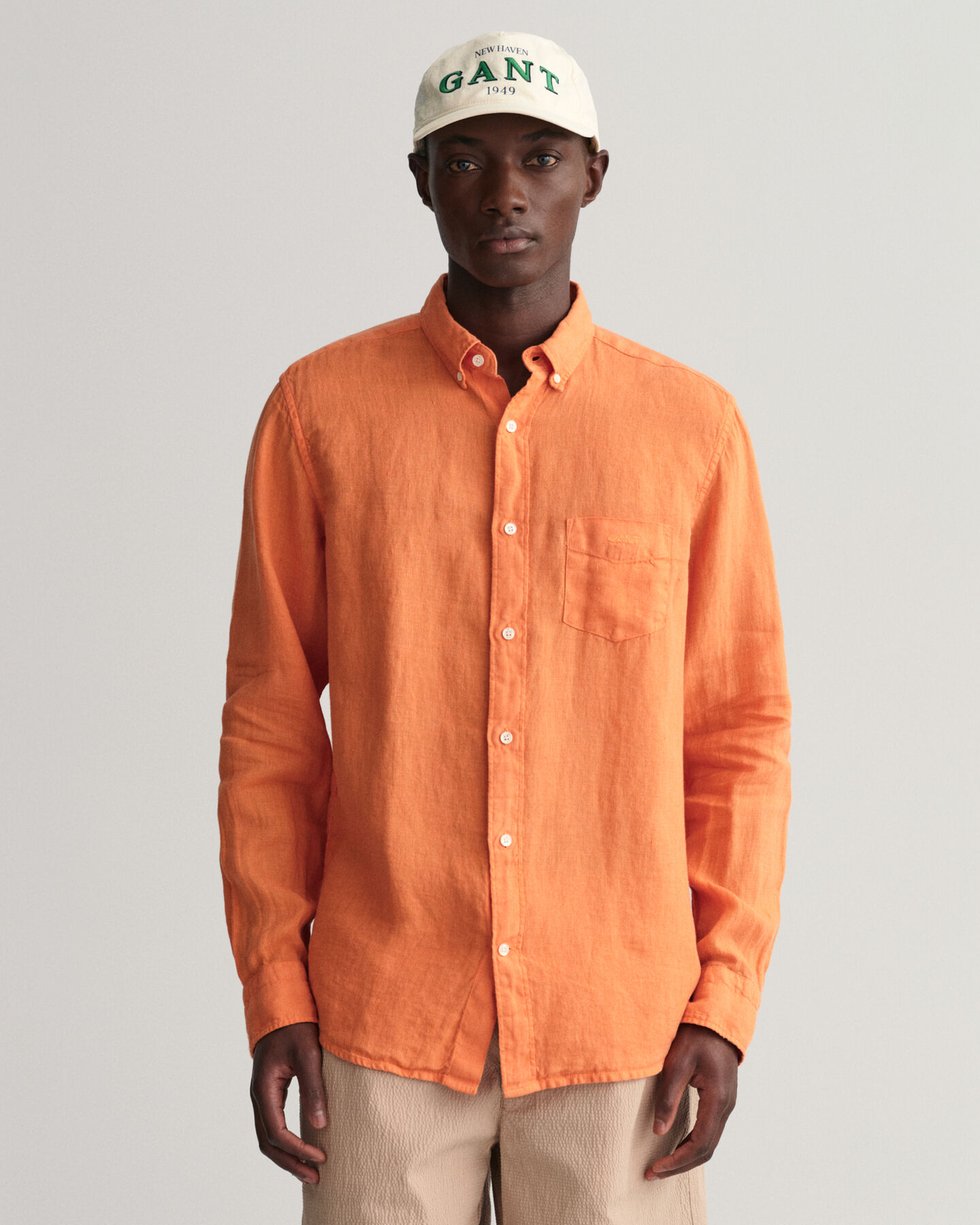 Regular Fit Garment-Dyed Linen Shirt