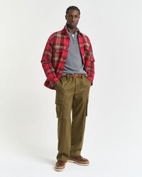 Ribbed Cotton Merino Wool Half-Zip Sweater