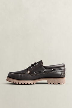 Tratton Leather Boat Shoes — DARK BROWN 4
