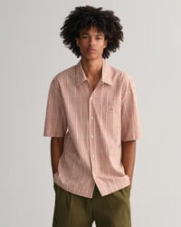 Relaxed Fit Check Seersucker Short Sleeve Shirt