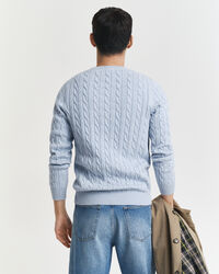 Cotton Cable Knit Crew Neck Sweater
