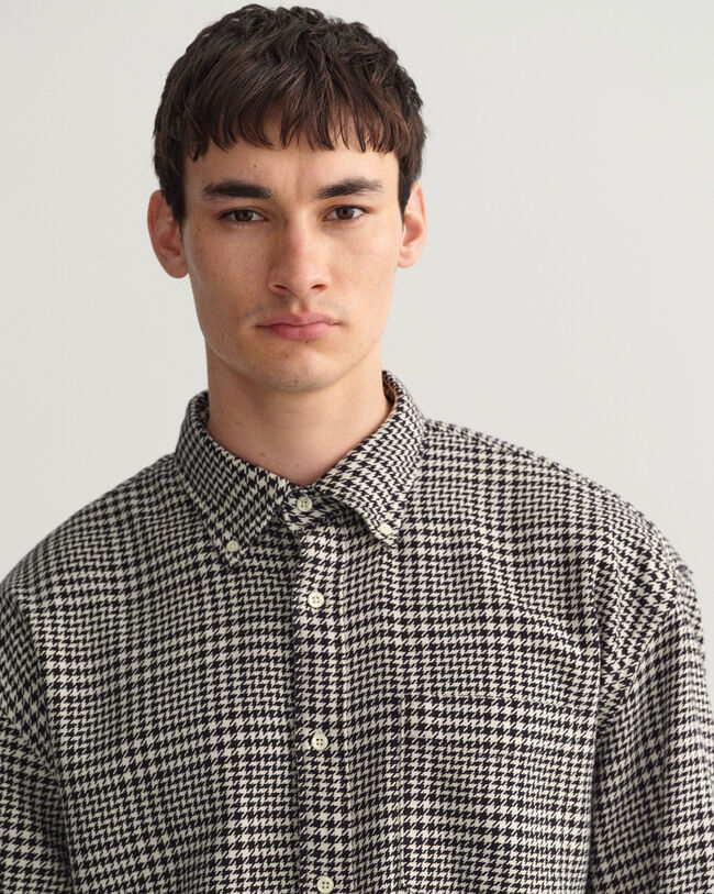 Oversized Houndstooth Cotton Shirt