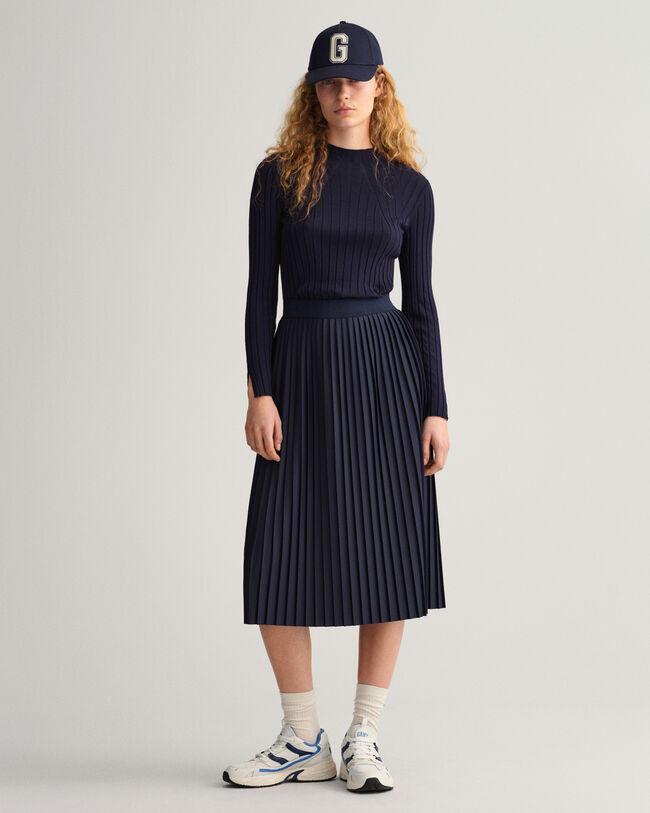 Pleated Jersey Skirt
