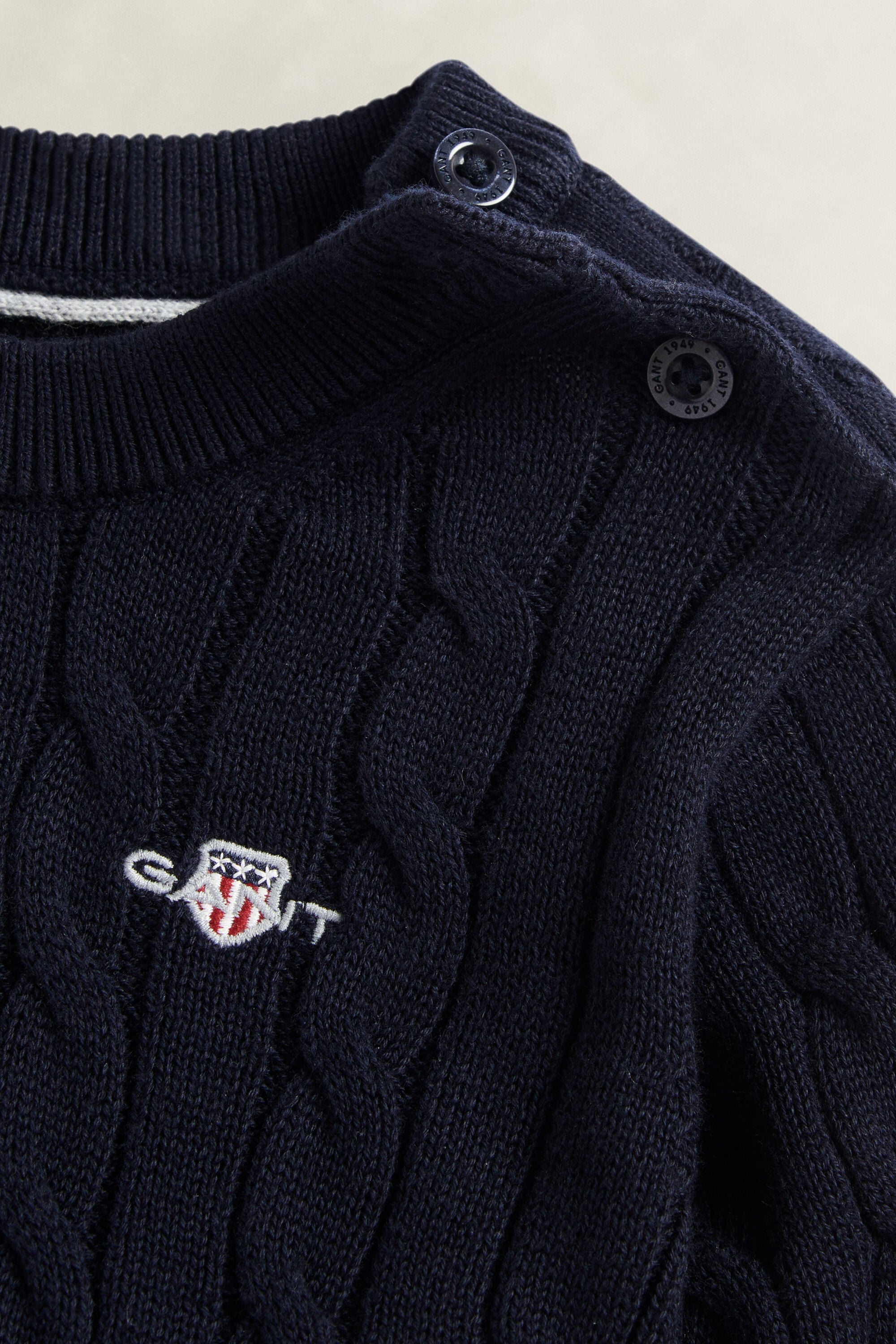 Boys Shield Cable Knit Sweater