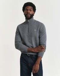 Micro Textured Half-Zip Sweater