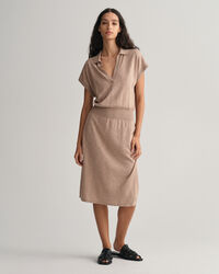 Collared Linen Blend Dress