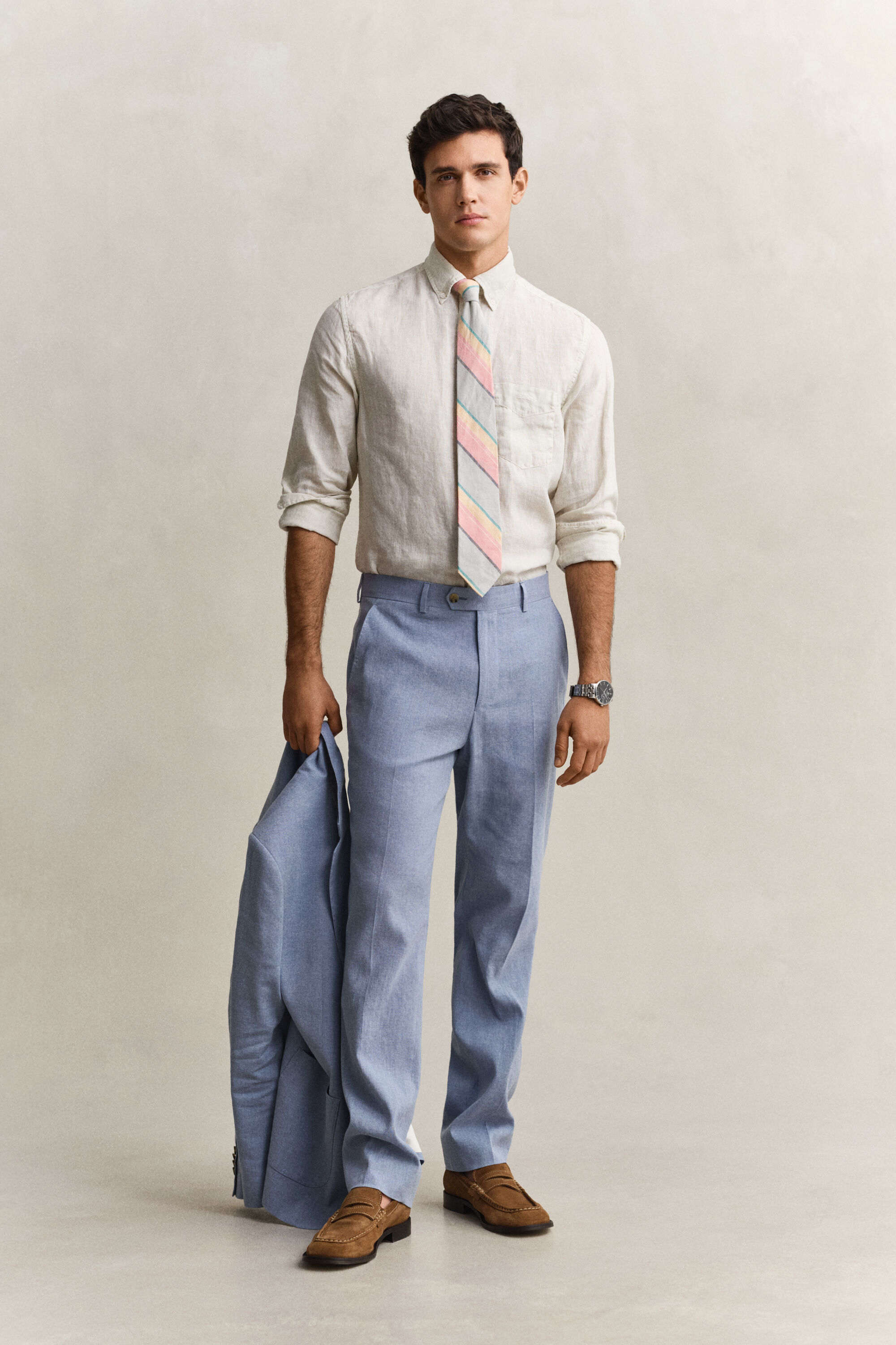 Linen Blend Suit Pants