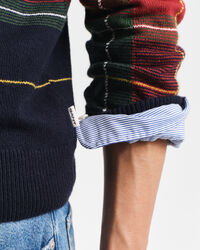 Checked Crew Neck Sweater