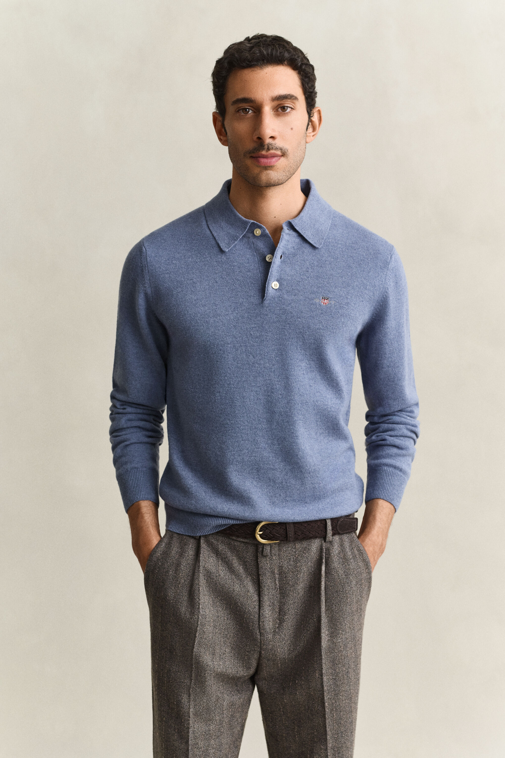 Superfine Lambswool Polo Sweater