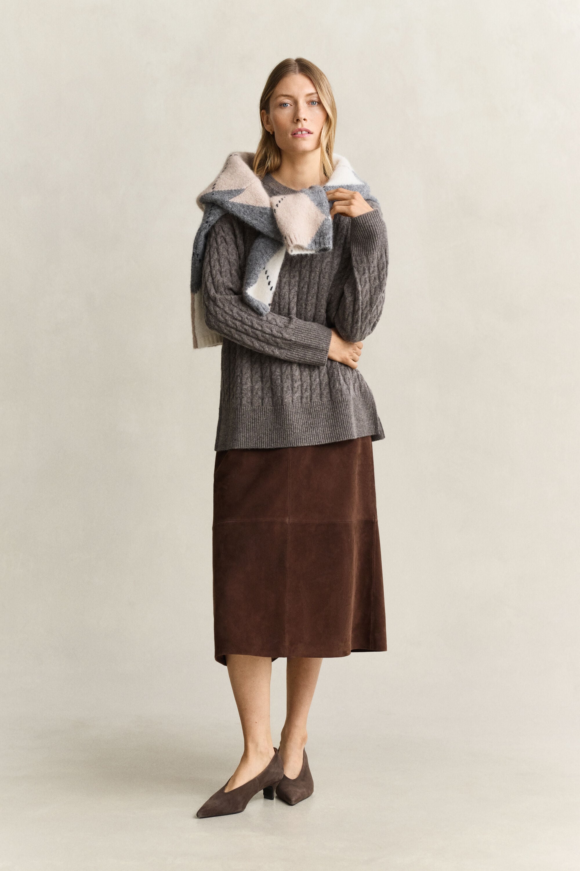 Wool Cashmere Cable Knit Sweater
