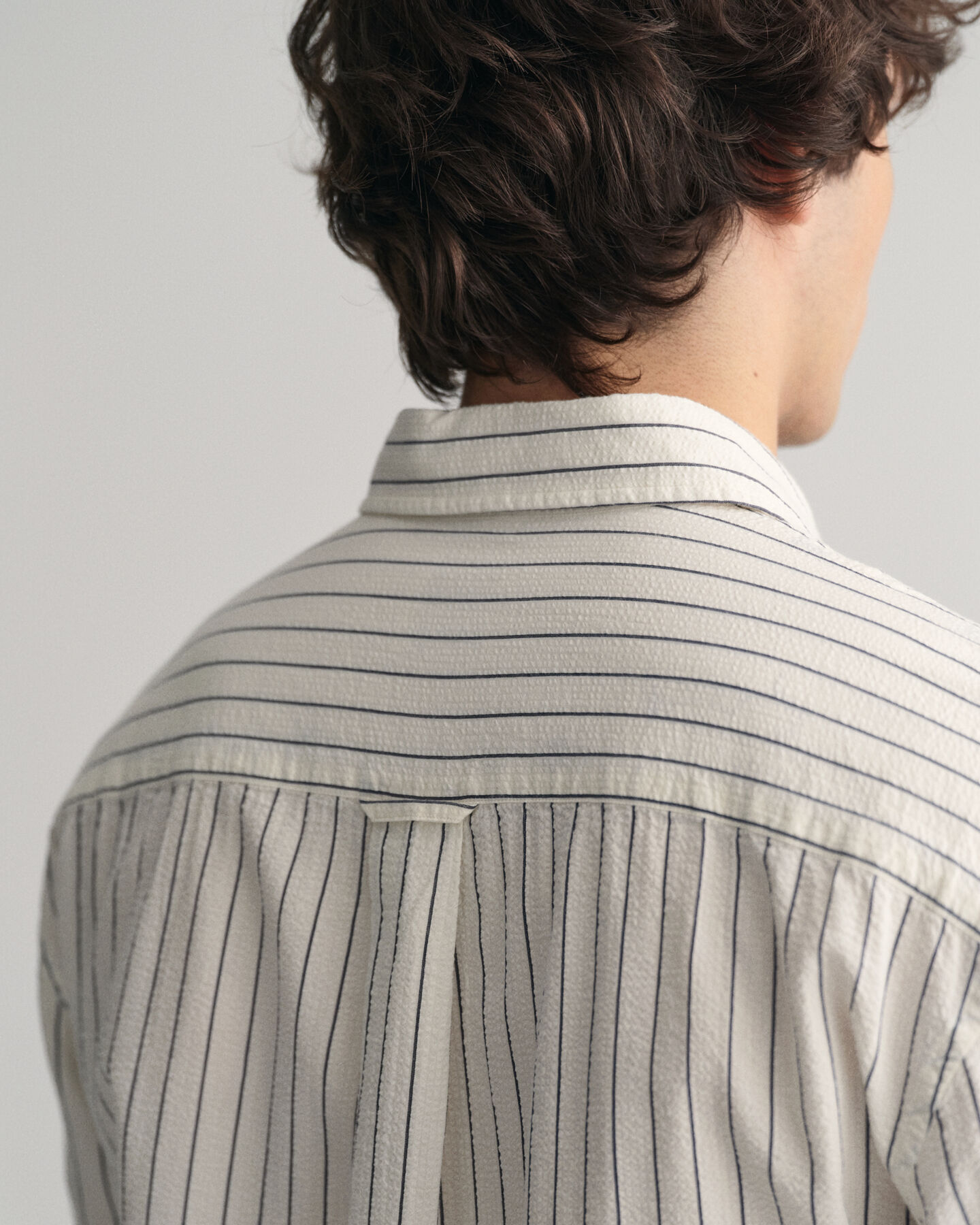 Relaxed Fit Pinstriped Seersucker Shirt