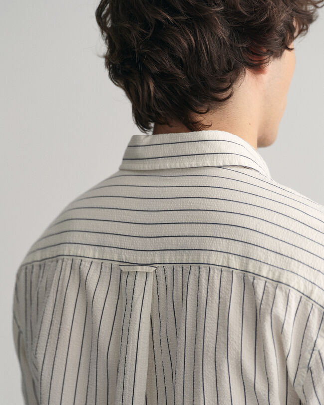 Relaxed Fit Pinstriped Seersucker Shirt