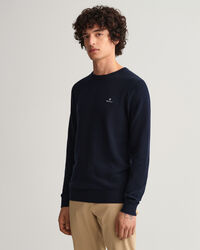 Cotton Piqu&eacute; Crew Neck Sweater