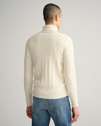 Cotton Cable Turtleneck Sweater