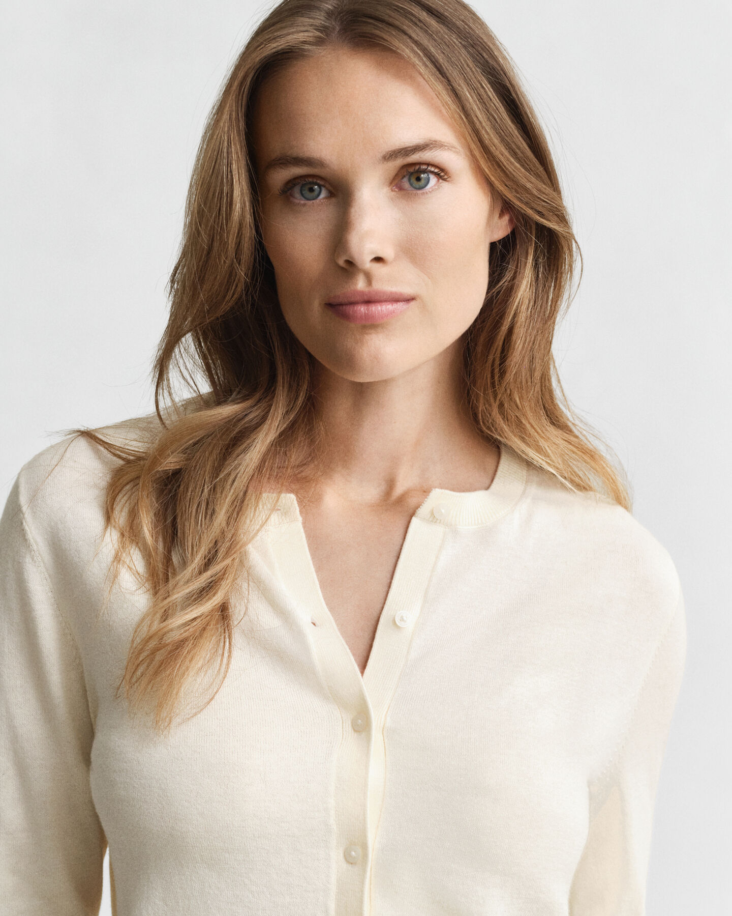 Lightweight Knit Crew Neck Cardigan