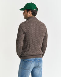 Cotton Cable Knit Half-Zip Sweater