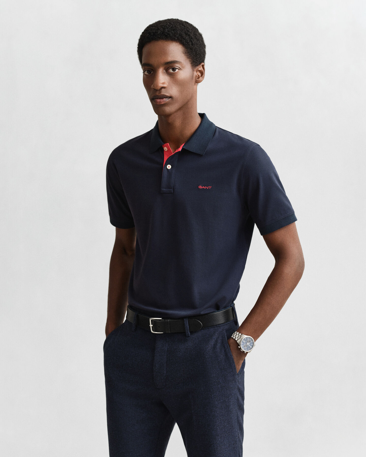 Contrast Piqué Polo Shirt