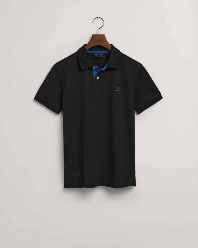 Contrast Collar Piqué Rugger