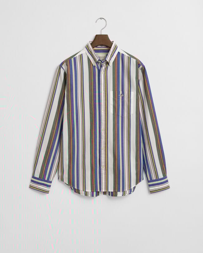 Regular Fit Multi Striped Classic Poplin Shirt