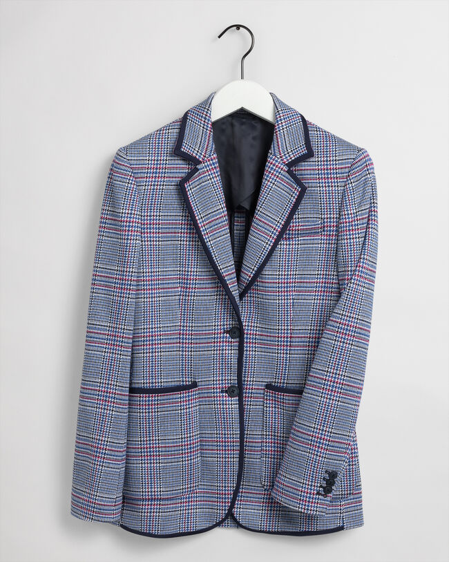 Check Jersey Blazer