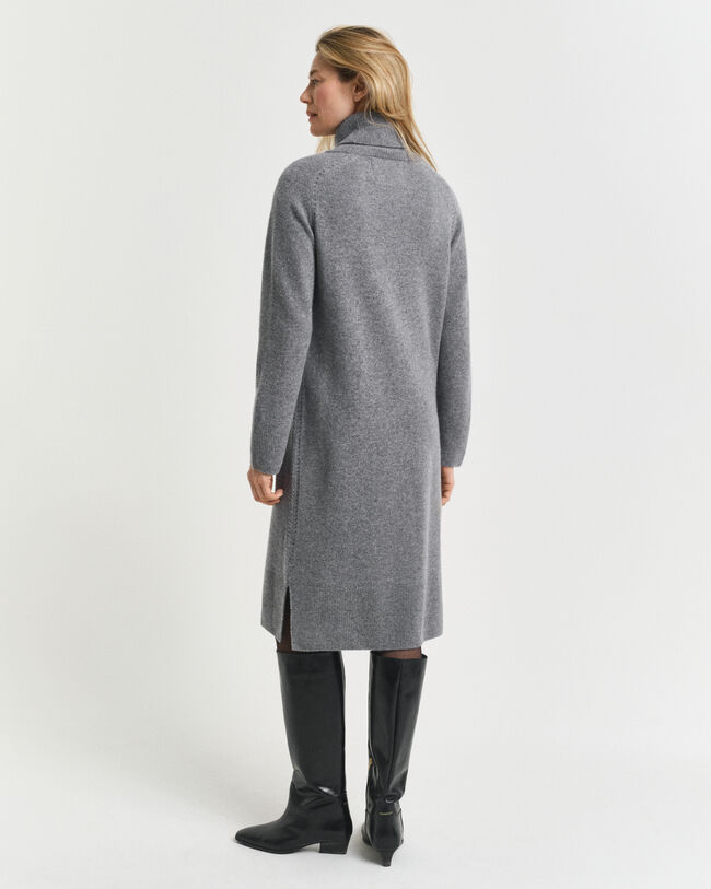 Knit Detail Turtleneck Dress