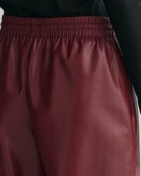 Relaxed Fit Faux Leather Pull-On Pants