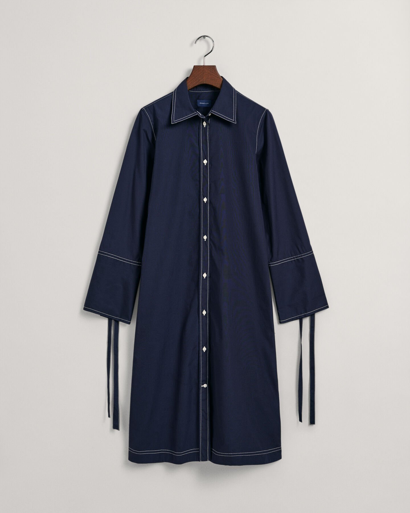 Contrast Stitch Shirt Dress