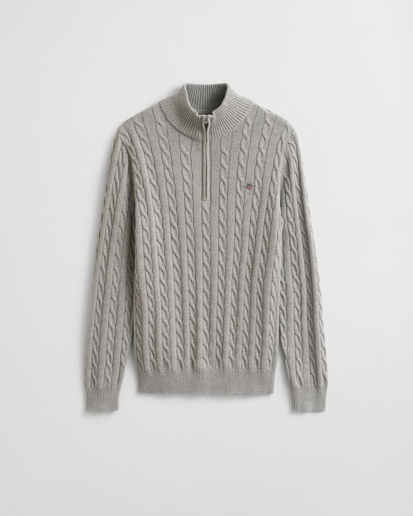 Cotton Cable Knit Half-Zip Sweater