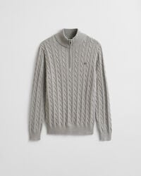 Cotton Cable Knit Half-Zip Sweater