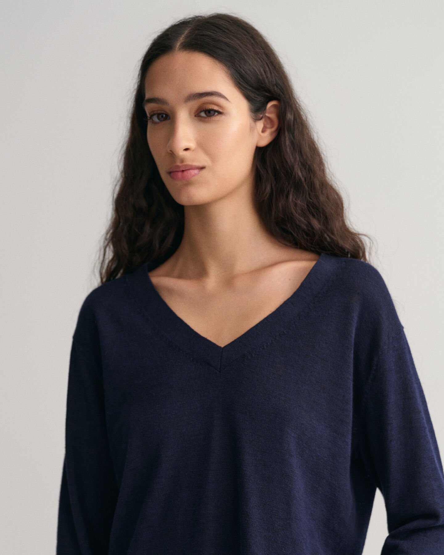 Linen Blend V-Neck Sweater