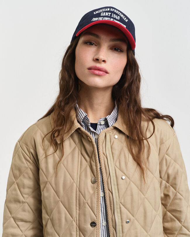 Quilted Corduroy Detailed Coat