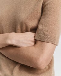 Short Sleeved Cashmere Turtleneck Sweater