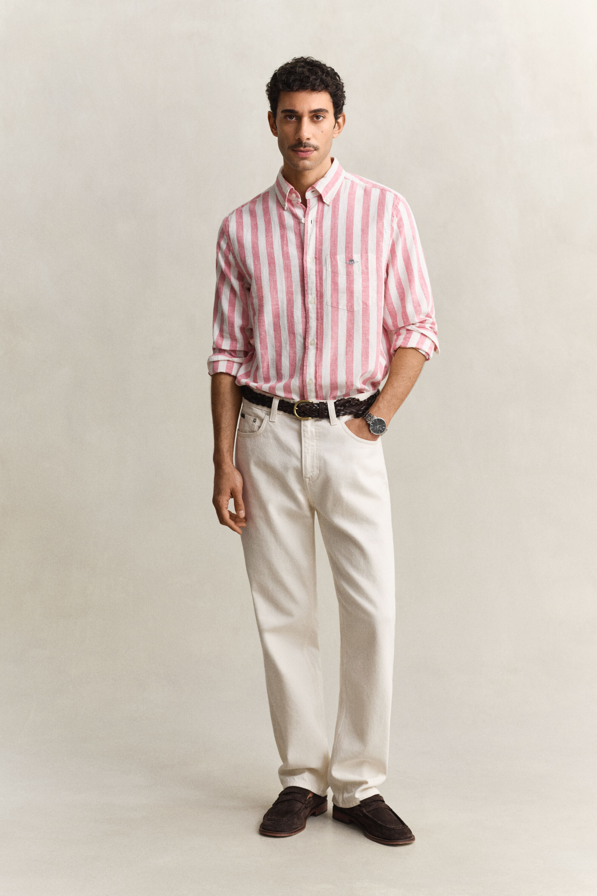 Striped Linen Blend Shirt