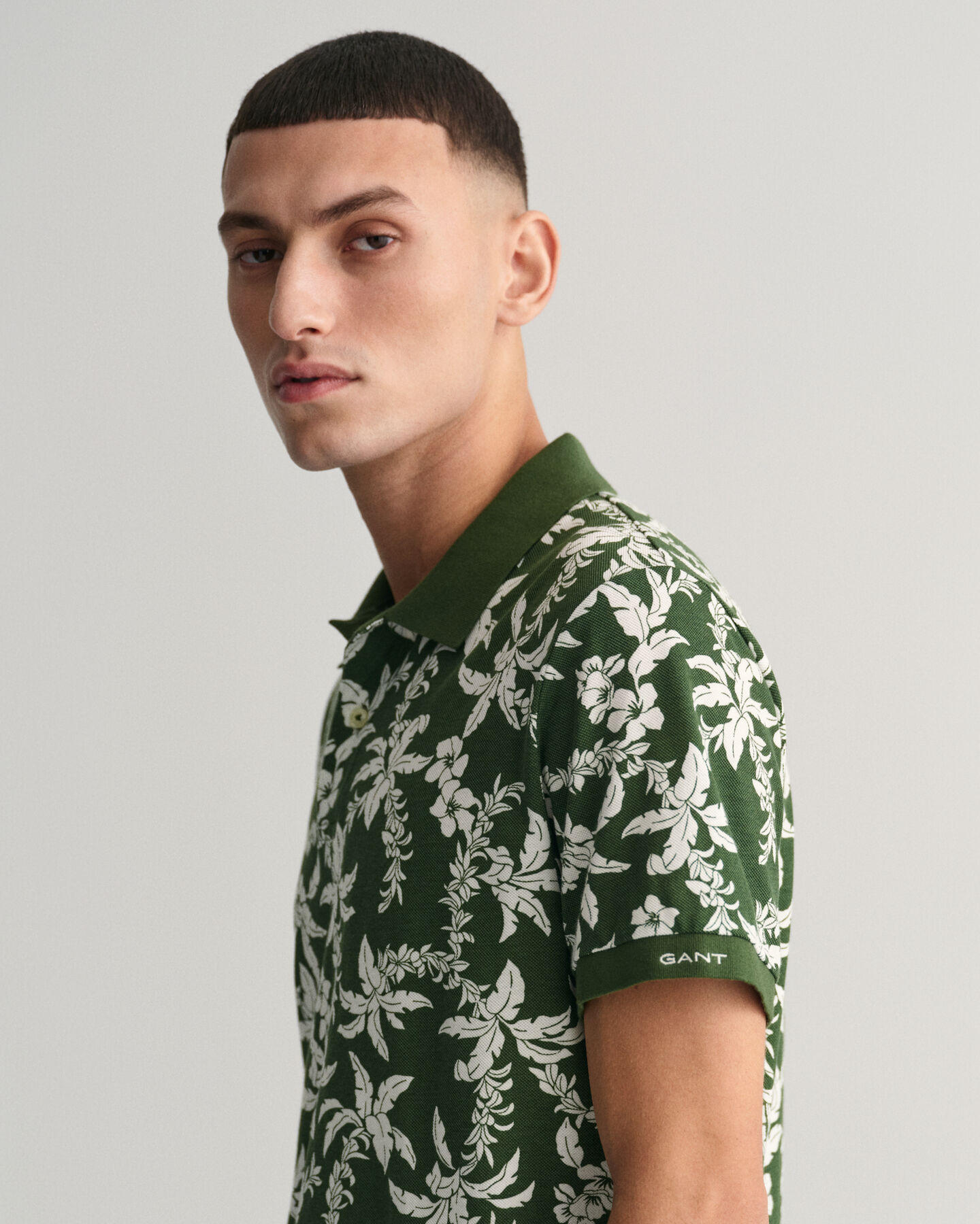 Palm Lei Print Piqu&eacute; Polo Shirt