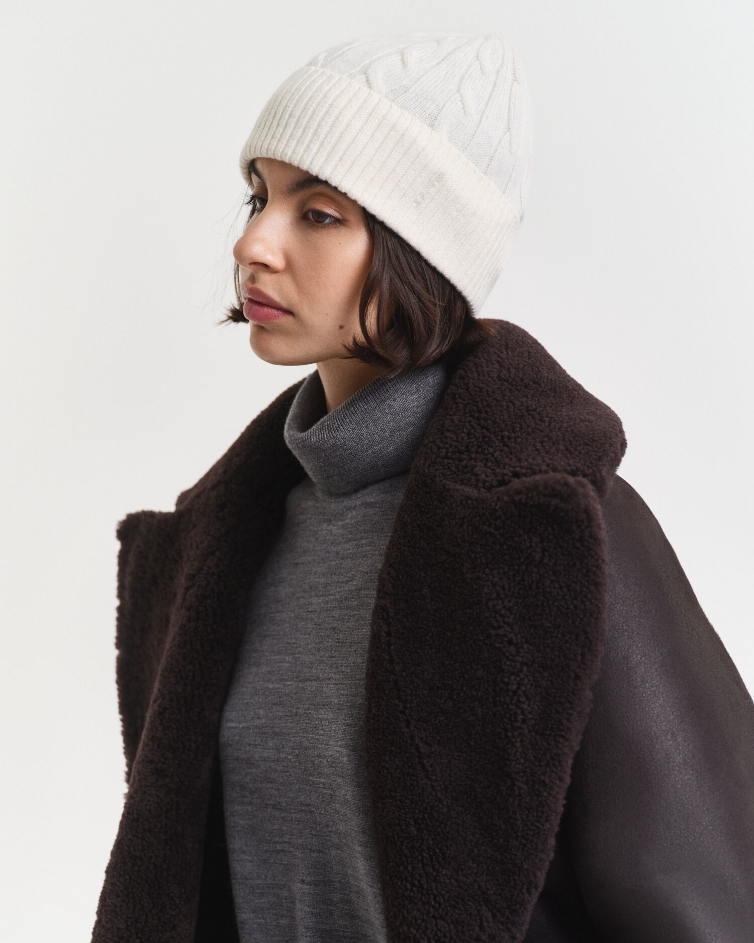 Cable Knit Wool Beanie