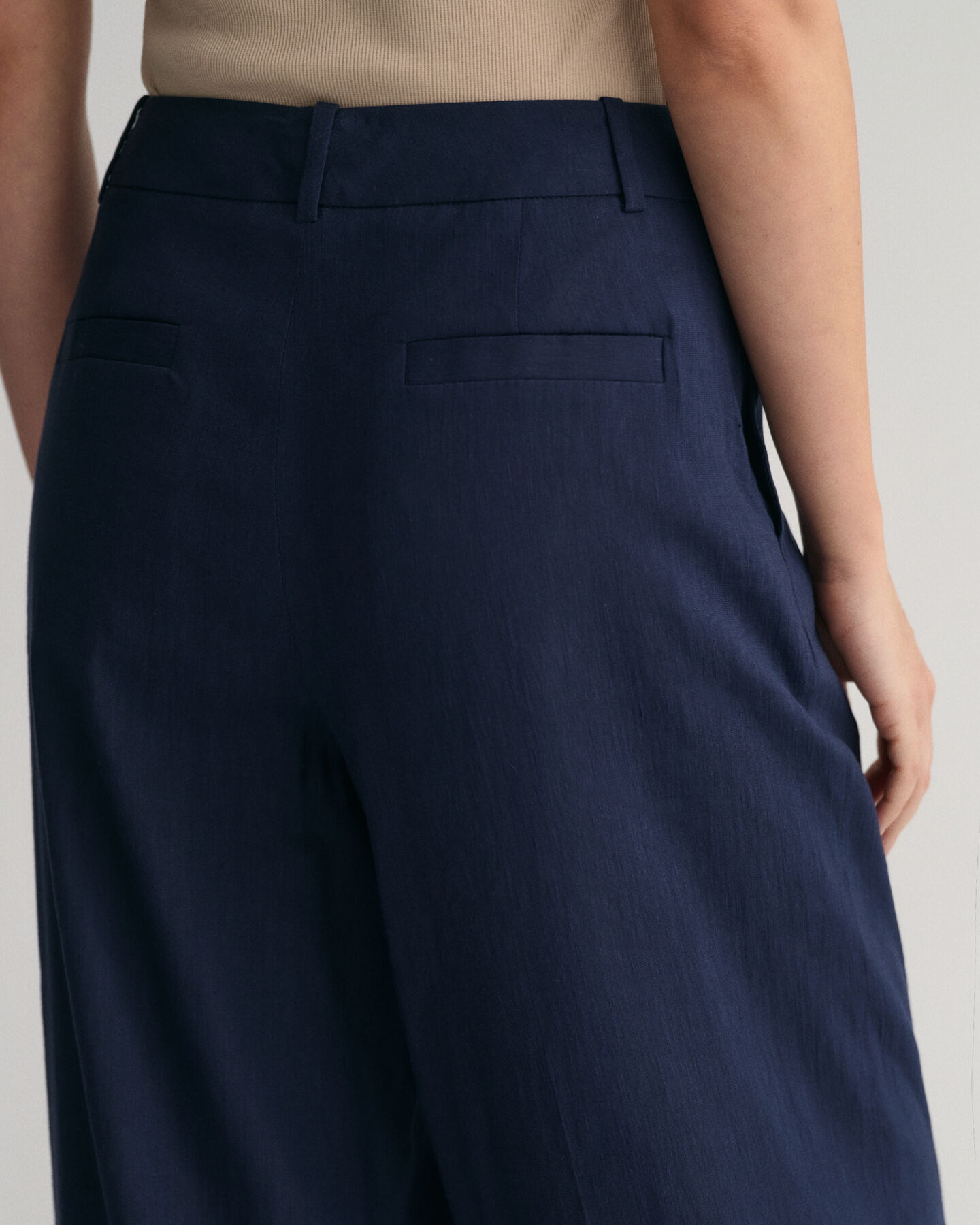 Wide Leg Stretch Linen Pants