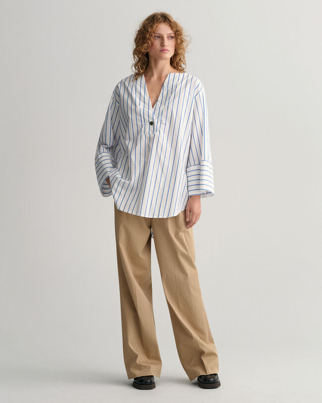 Relaxed Fit Popover Striped Shirt
