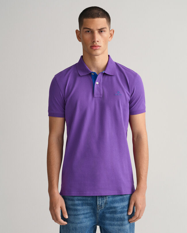 Contrast Collar Piqu&eacute; Polo Shirt