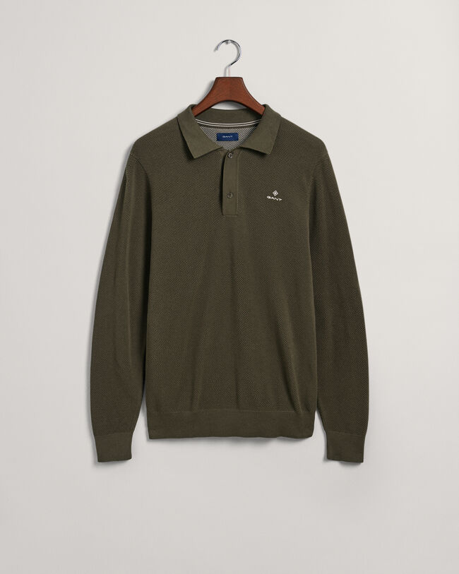 Cotton Piqu&eacute; Polo Sweater