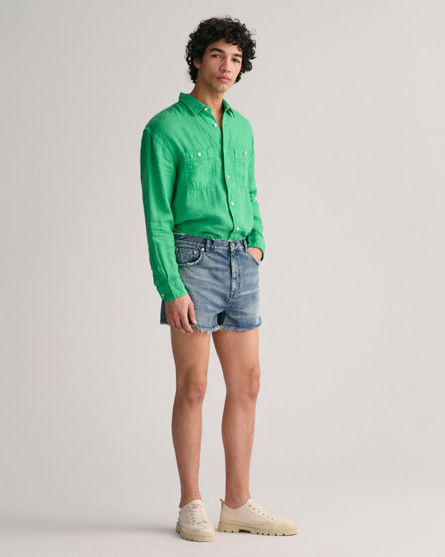 Raw Hem Jean Shorts