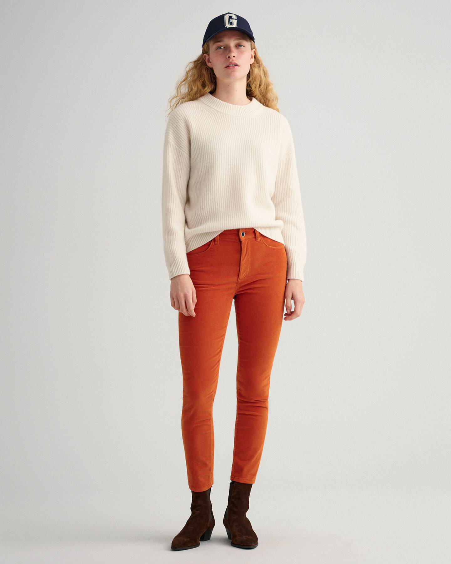Farla Slim Fit Cropped Corduroy Jeans