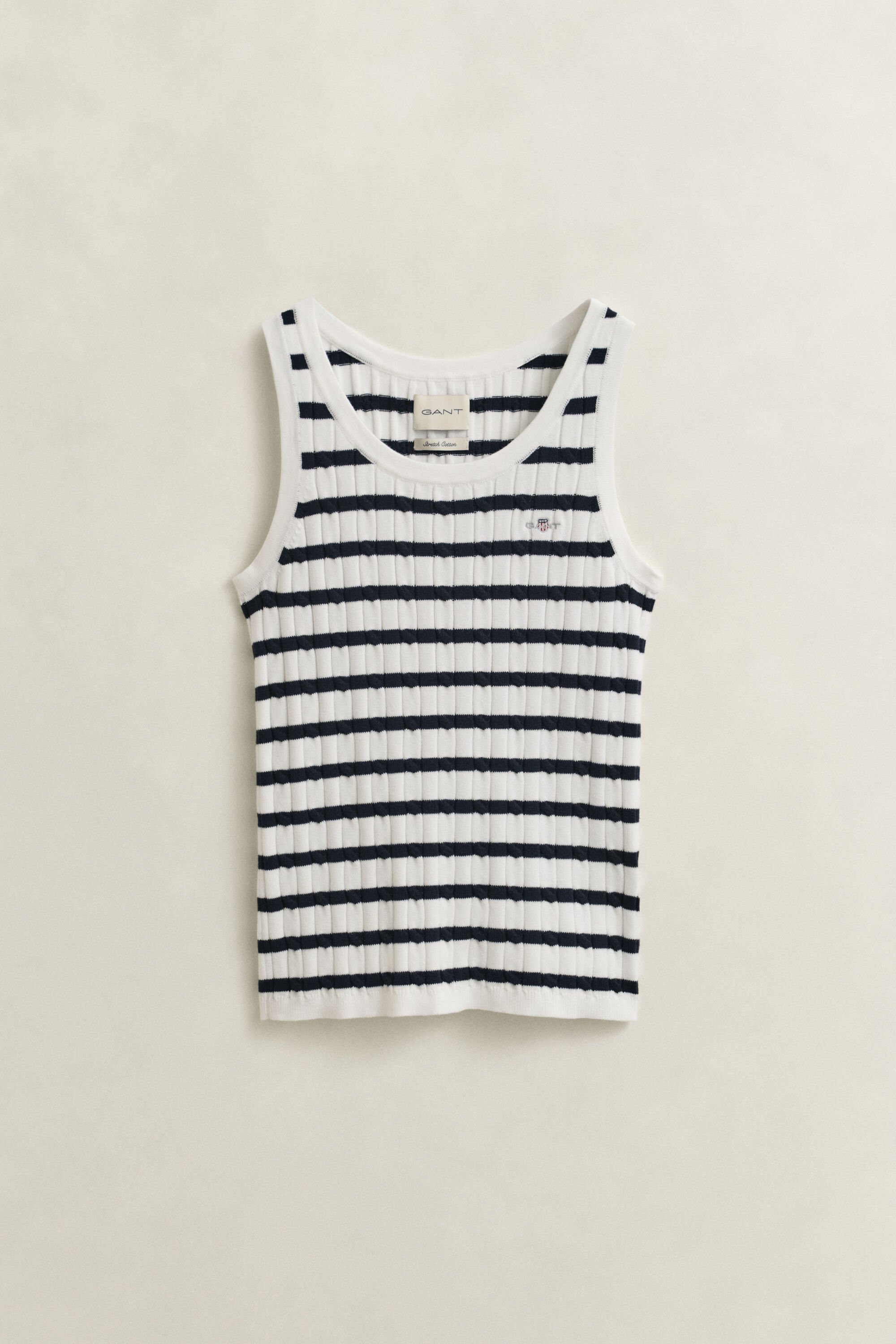 Striped Cable Knit Tank Top