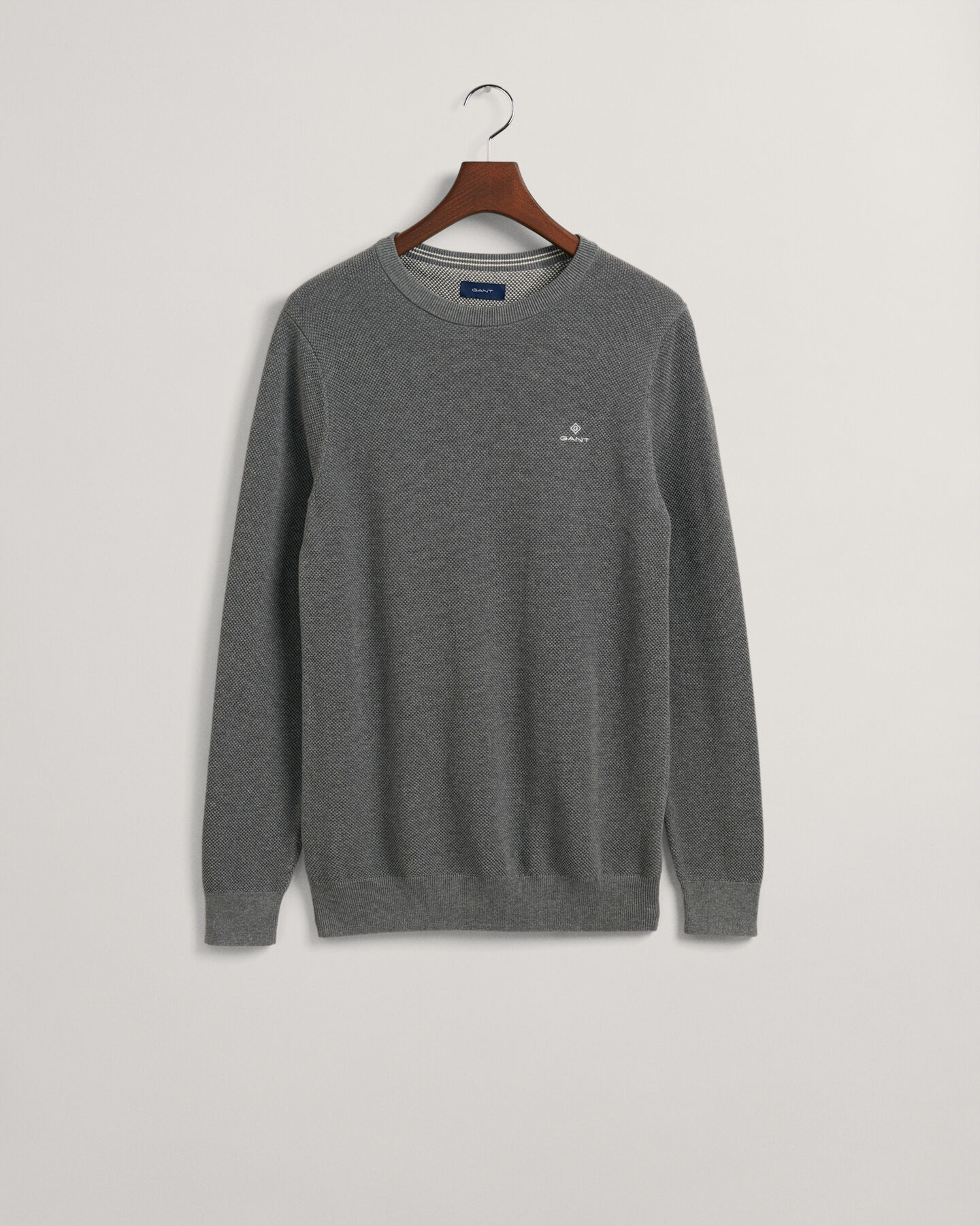 Cotton Piqu&eacute; Crew Neck Sweater