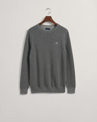 Cotton Piqu&eacute; Crew Neck Sweater